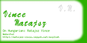 vince matajsz business card